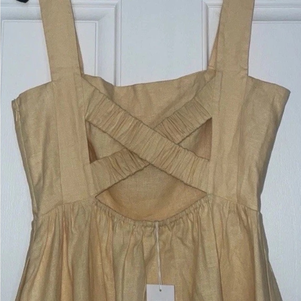 NWOT, Reformation Butter Yellow 100% Linen Dress, Maxi Ankle, 8, Light, Feminine - Picture 7 of 9